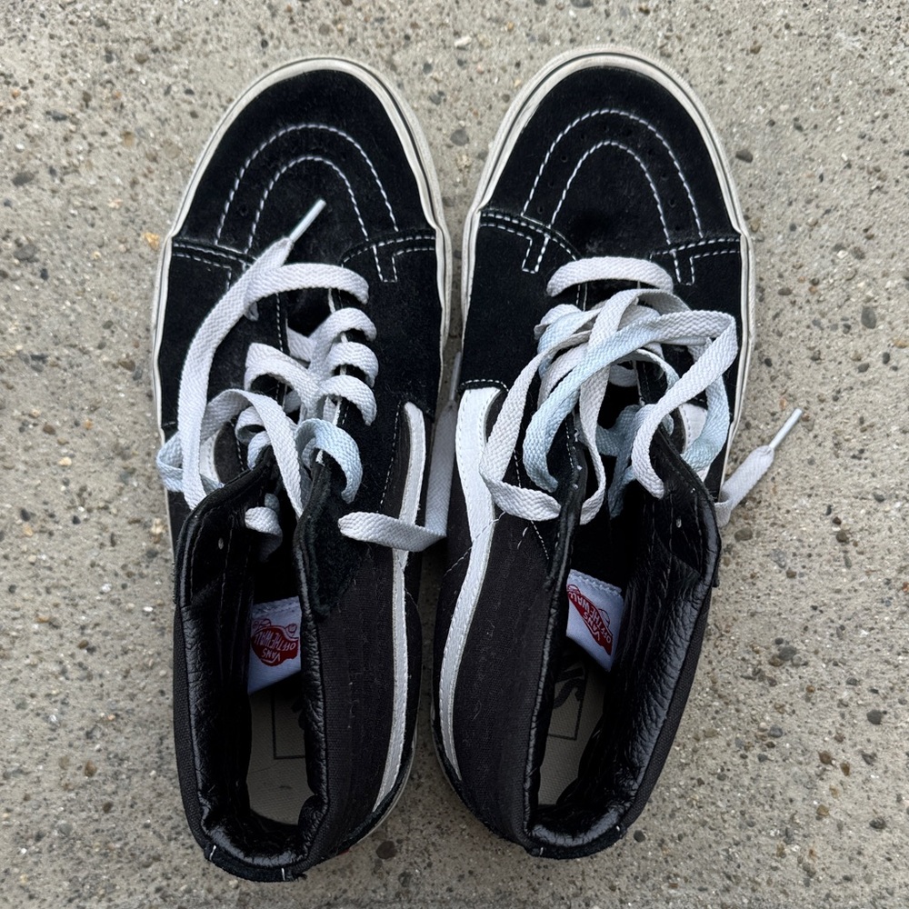 Vans Black and White High-Top Sneakers